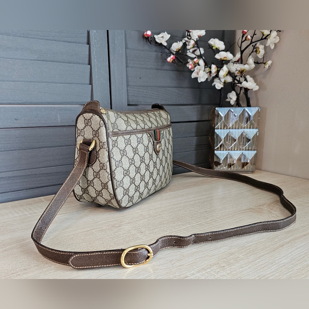 Authentic GUCCI Web Sherry Line Shoulder Crossbody Bag - Picture 2 of 15